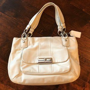 Coach leather cream white tote/satche